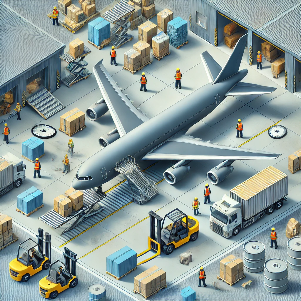 Air Freight Shipping​ Center with People Working